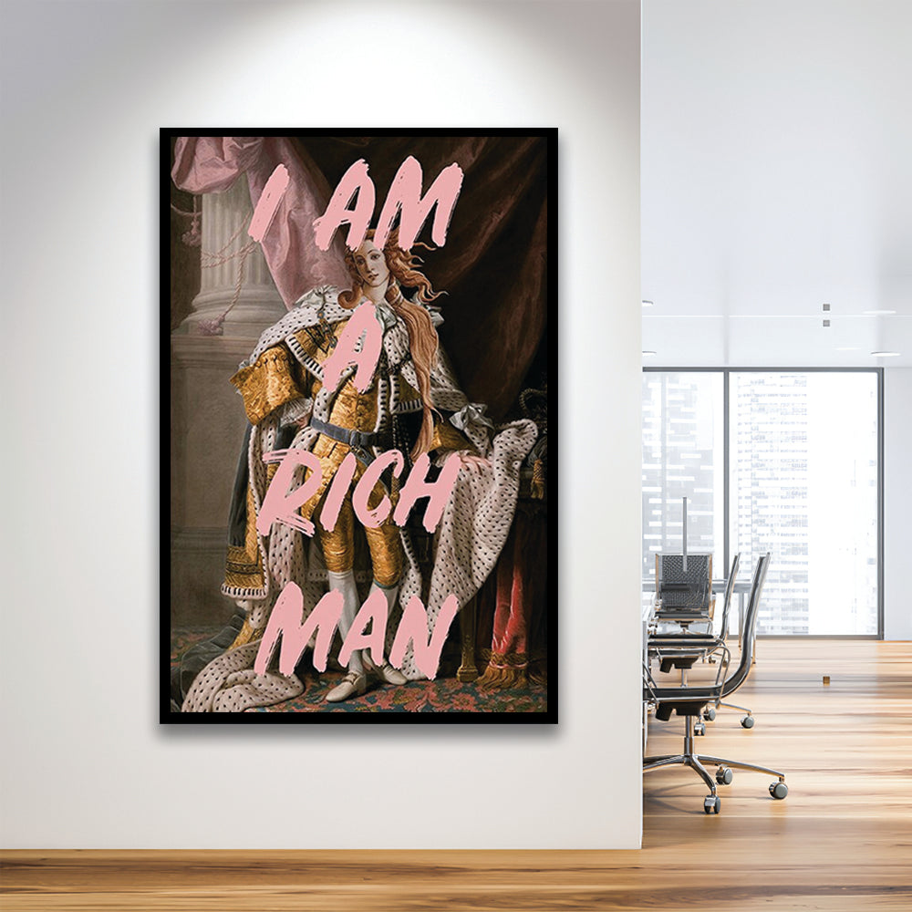 I Am A Rich Man Quote Print Printed Wall Art Venus Print, Framed Art Prints Wall Decor