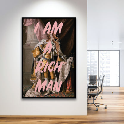 I Am A Rich Man Quote Print Printed Wall Art Venus Print, Framed Art Prints Wall Decor