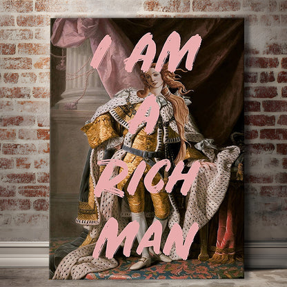 I Am A Rich Man Wall Art Print Venus Feminist Wall Print Altered Art Quote Print, Canvas Prints Wall Art