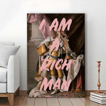I Am A Rich Man Wall Art Print Venus Feminist Wall Print Altered Art Quote Print, Canvas Prints Wall Art