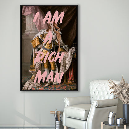 I Am A Rich Man Wall Art Print Venus Feminist Wall Print Altered Art Quote Print, Framed Canvas Prints Wall Art