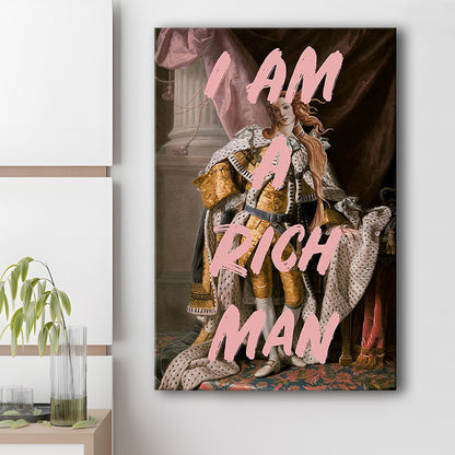 I Am A Rich Man Wall Art Print Venus Feminist Wall Print Altered Art Quote Print, Canvas Prints Wall Art