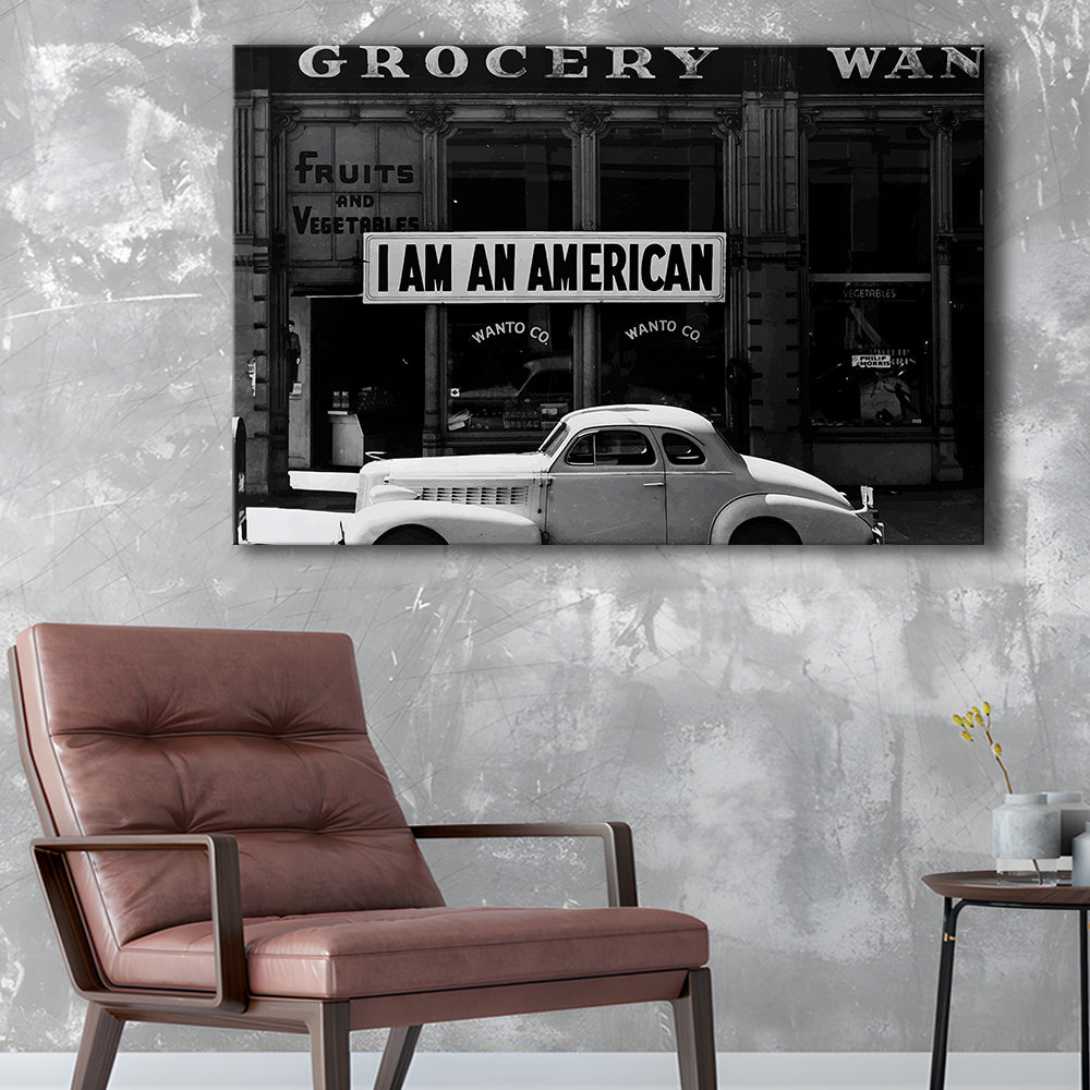 I Am An American Print, 1940 Vintage Photo, American Patriotism, Museum Quality, Canvas Print Wall Art Decor