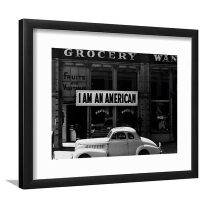 I Am An American Print, 1940 Vintage Photo, American Patriotism, Museum Quality, Framed Art Print White Border Wall Decor