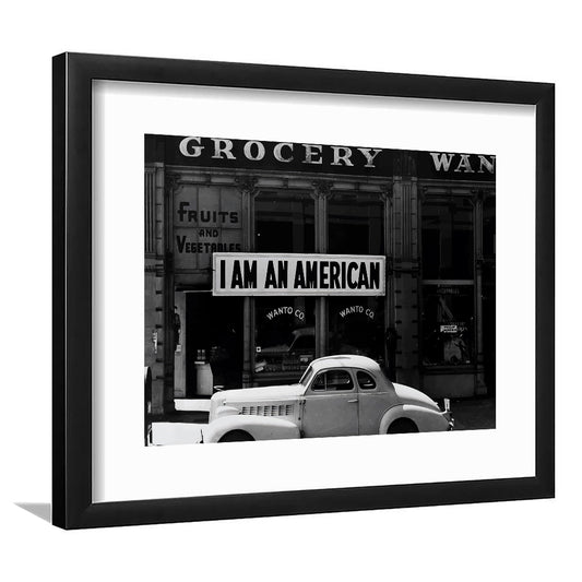 I Am An American Print, 1940 Vintage Photo, American Patriotism, Museum Quality, Framed Art Print White Border Wall Decor