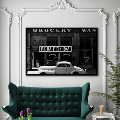 I Am An American Print, 1940 Vintage Photo, American Patriotism, Museum Quality, Framed Art Print Wall Decor