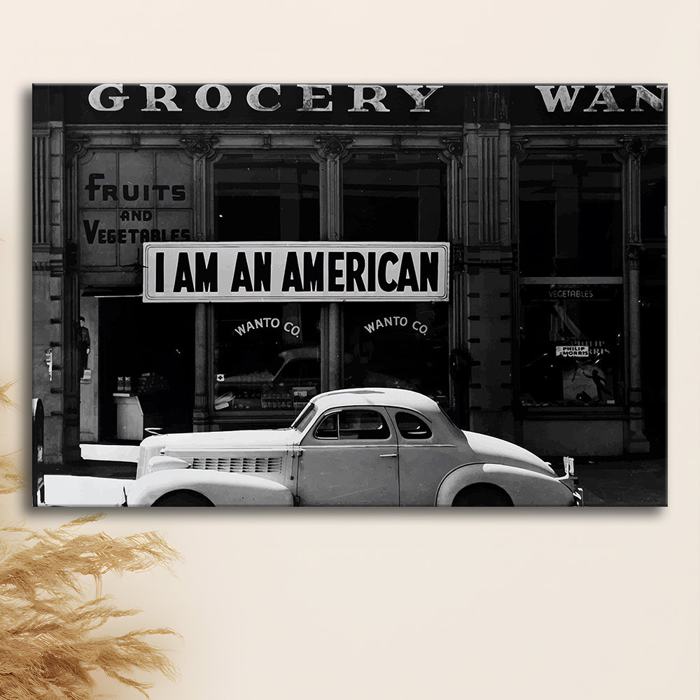 I Am An American Print, 1940 Vintage Photo, American Patriotism, Museum Quality, Canvas Print Wall Art Decor