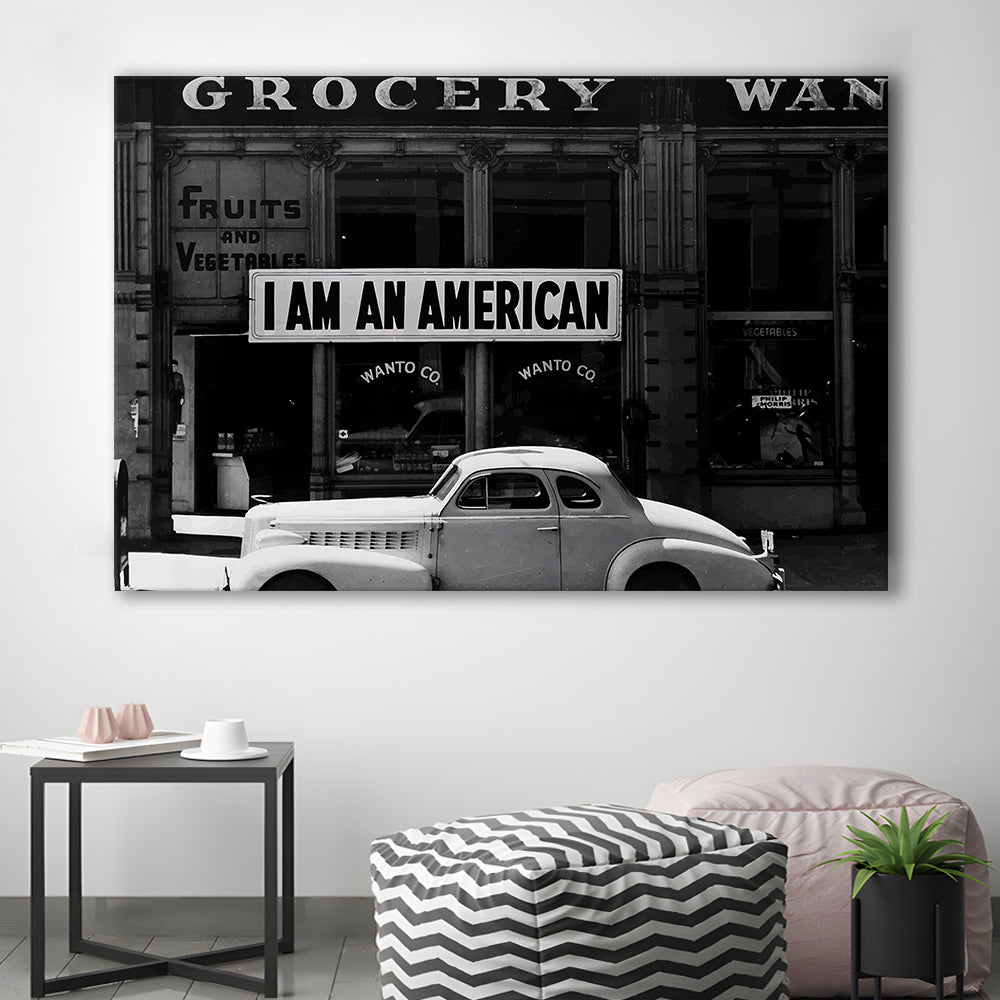 I Am An American Print, 1940 Vintage Photo, American Patriotism, Museum Quality, Canvas Print Wall Art Decor