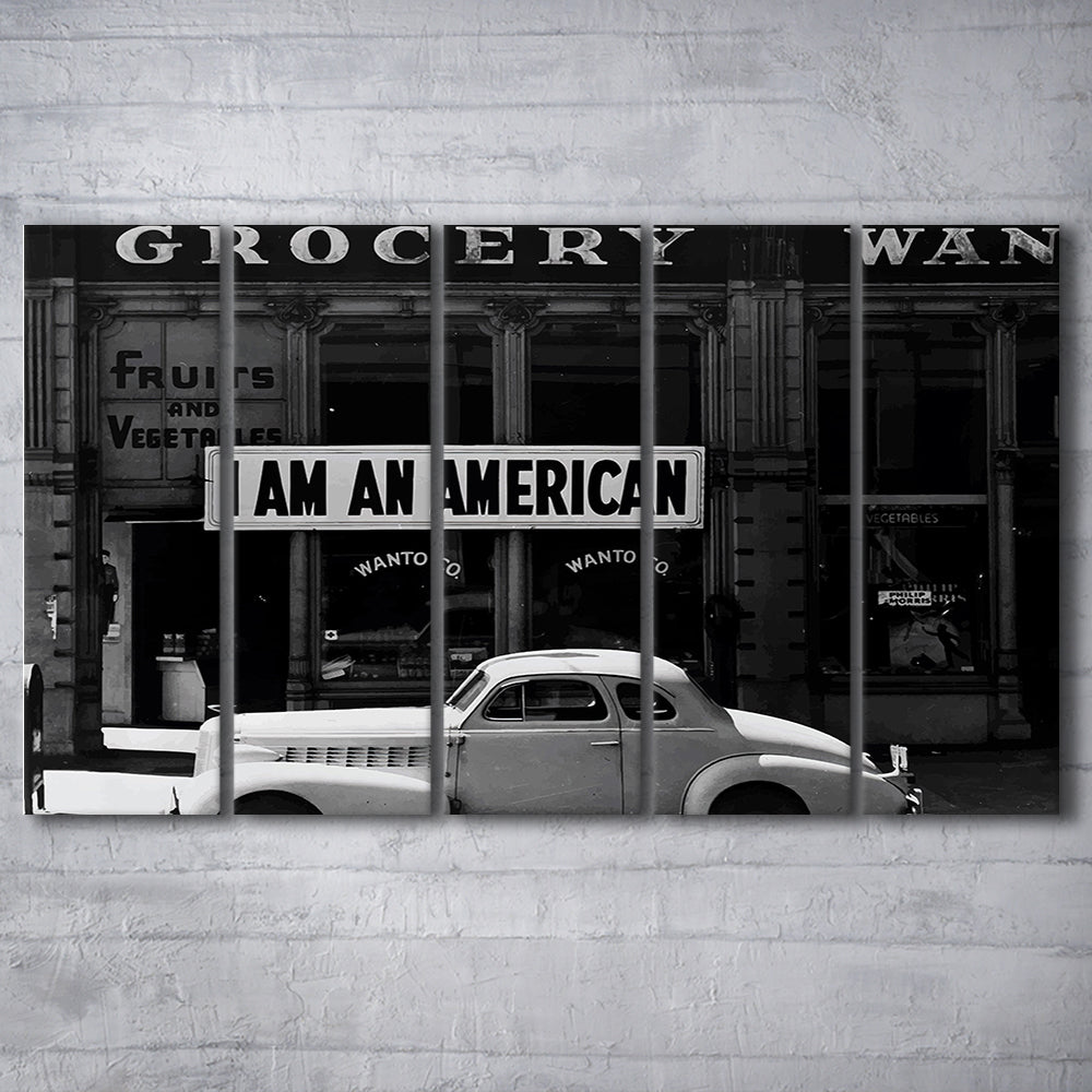I Am An American Print, 1940 Vintage Photo, American Patriotism, Museum Quality, 5 Pieces Large Canvas Print