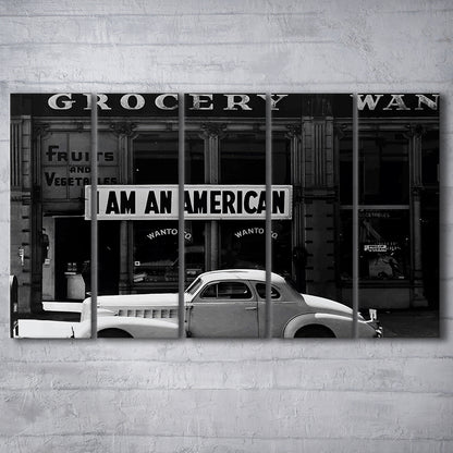 I Am An American Print, 1940 Vintage Photo, American Patriotism, Museum Quality, 5 Pieces Large Canvas Print