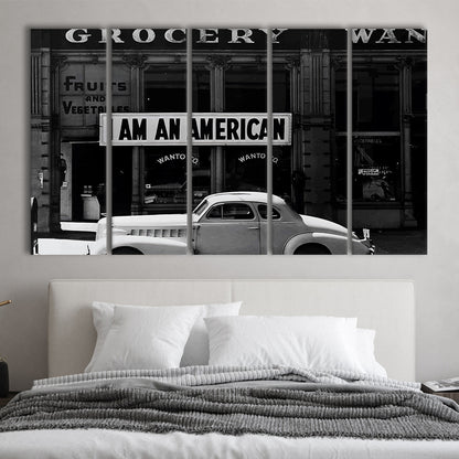 I Am An American Print, 1940 Vintage Photo, American Patriotism, Museum Quality, 5 Pieces Large Canvas Print