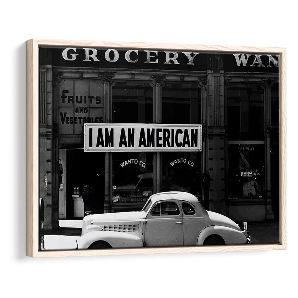 I Am An American Print, 1940 Vintage Photo, American Patriotism, Museum Quality, Floating Framed Canvas Print