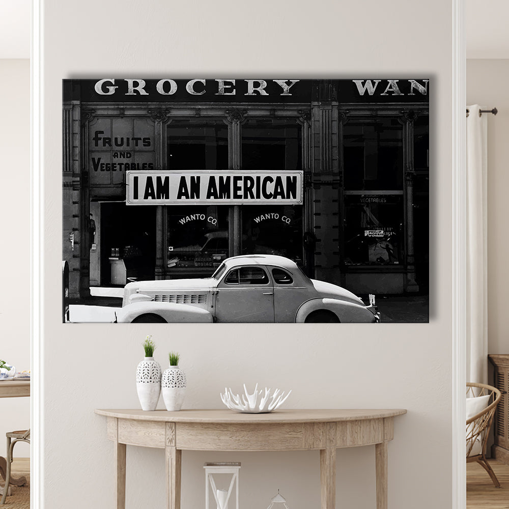 I Am An American Print, 1940 Vintage Photo, American Patriotism, Museum Quality, Canvas Print Wall Art Decor