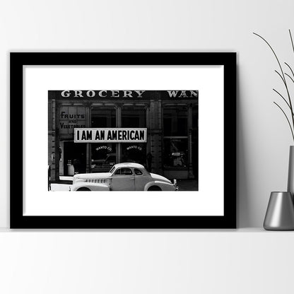 I Am An American Print, 1940 Vintage Photo, American Patriotism, Museum Quality, Framed Art Print White Border Wall Decor