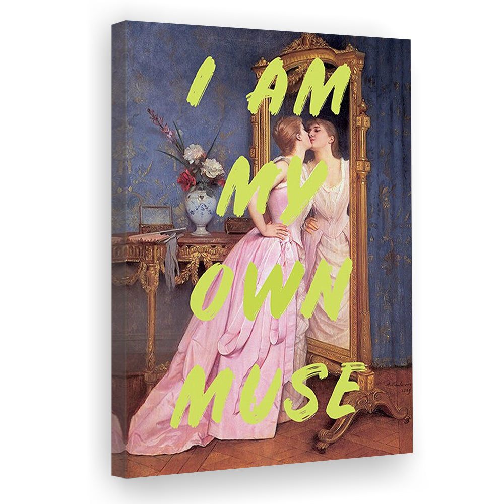 I Am My Own Muse Feminist Art, Neon Quotes, Gift For Her, Quote Print, Feminist Gifts, Canvas Prints Wall Art