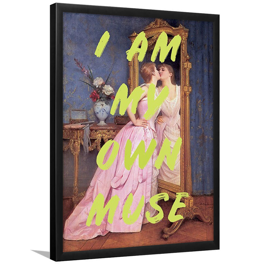 I Am My Own Muse Feminist Art, Neon Quotes, Gift For Her, Quote Print, Feminist Gifts, Framed Art Prints Wall Decor