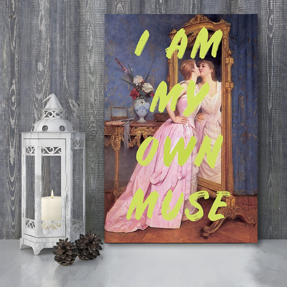 I Am My Own Muse Feminist Art, Neon Quotes, Gift For Her, Quote Print, Feminist Gifts, Canvas Prints Wall Art