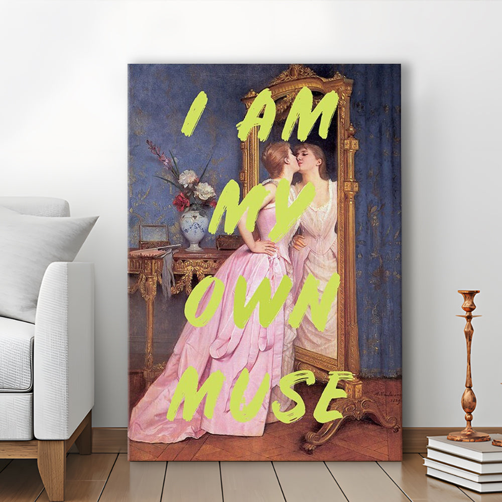 I Am My Own Muse Feminist Art, Neon Quotes, Gift For Her, Quote Print, Feminist Gifts, Canvas Prints Wall Art