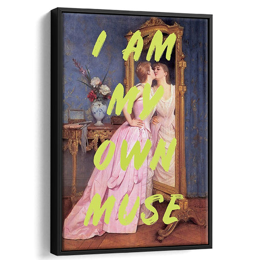 I Am My Own Muse Feminist Art, Neon Quotes, Gift For Her, Quote Print, Feminist Gifts, Framed Canvas Prints Wall Art