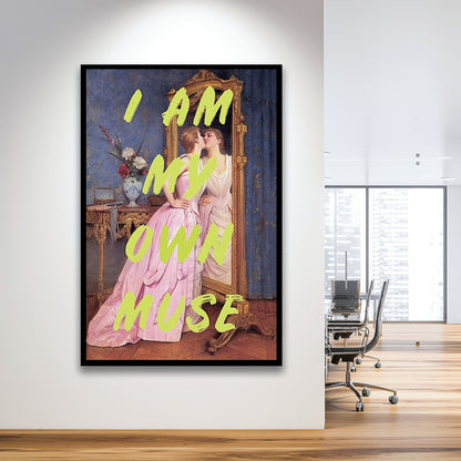 I Am My Own Muse Feminist Art, Neon Quotes, Gift For Her, Quote Print, Feminist Gifts, Framed Art Prints Wall Decor