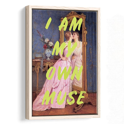 I Am My Own Muse Feminist Art, Neon Quotes, Gift For Her, Quote Print, Feminist Gifts, Framed Canvas Prints Wall Art