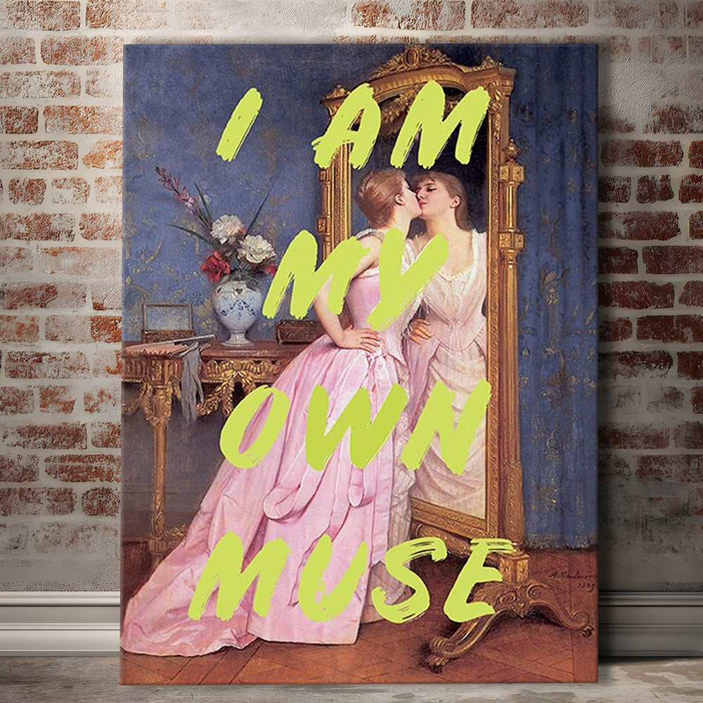 I Am My Own Muse Feminist Art, Neon Quotes, Gift For Her, Quote Print, Feminist Gifts, Canvas Prints Wall Art