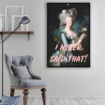 I Never Said that, Marie Antoinette Altered Art, Floating Framed Canvas Art Print,, Framed Canvas Prints Wall Art