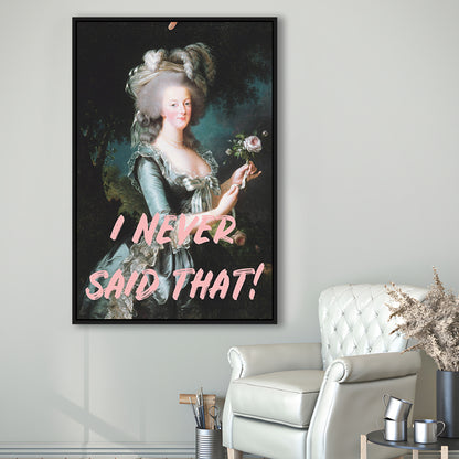 I Never Said that, Marie Antoinette Altered Art, Floating Framed Canvas Art Print,, Framed Canvas Prints Wall Art