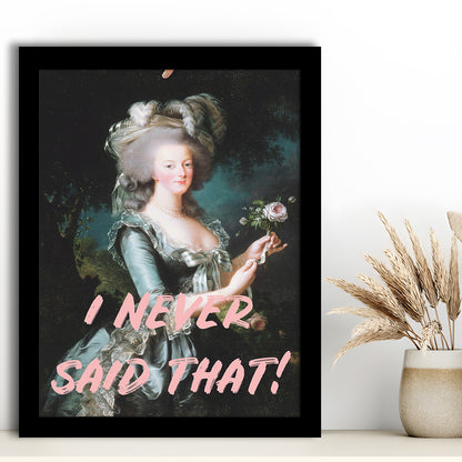 I Never Said that, Marie Antoinette Altered Art, Framed Picture Print,, Framed Art Prints Wall Decor