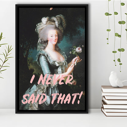 I Never Said that, Marie Antoinette Altered Art, Floating Framed Canvas Art Print,, Framed Canvas Prints Wall Art