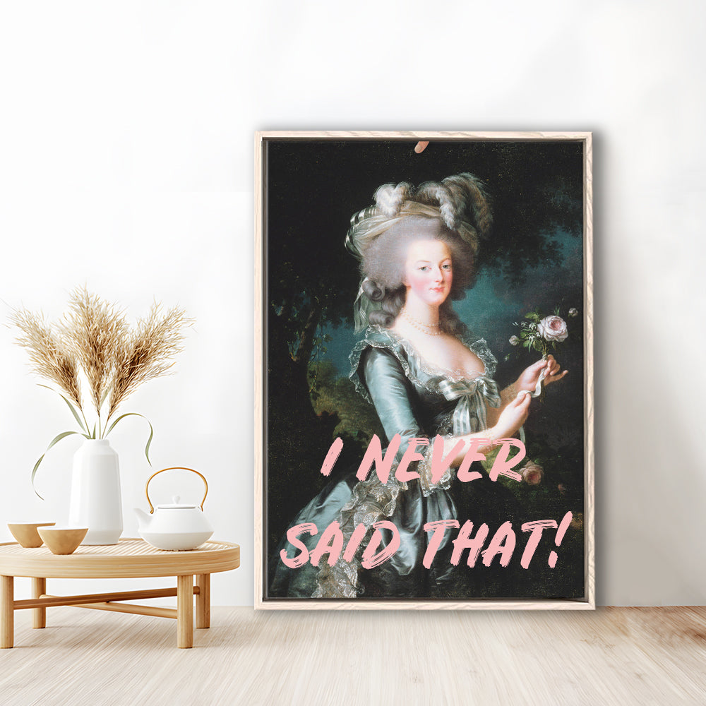 I Never Said that, Marie Antoinette Altered Art, Floating Framed Canvas Art Print,, Framed Canvas Prints Wall Art