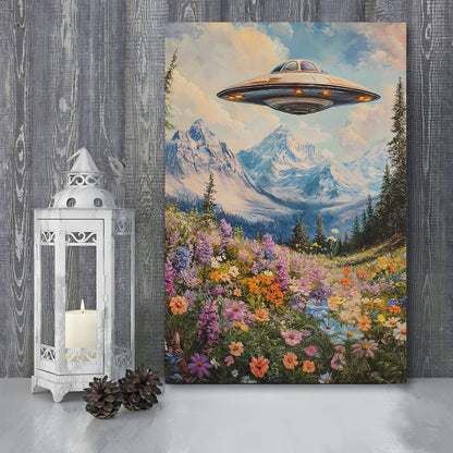 I Want To Believe Vintage, Ufo Print, Bedroom Print, Retro Sci Fi Art, Canvas Print, Canvas Decor