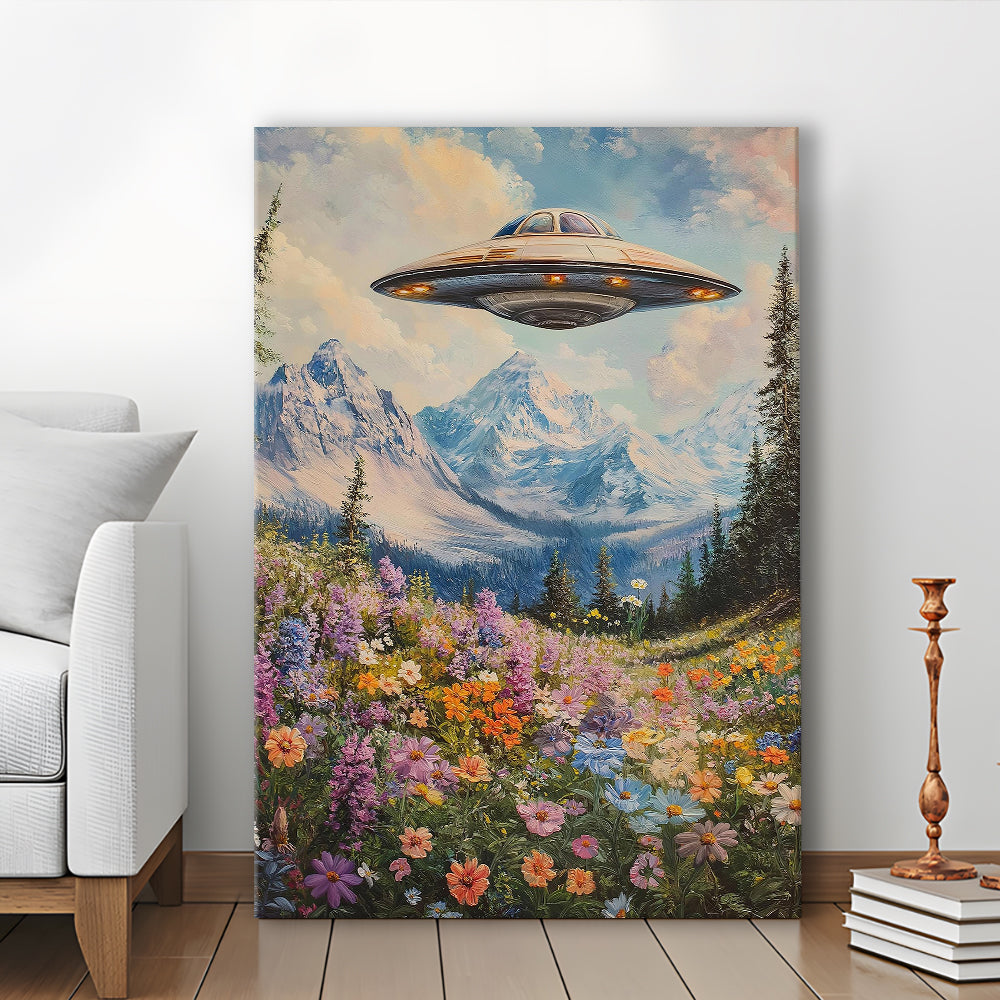 I Want To Believe Vintage, Ufo Print, Bedroom Print, Retro Sci Fi Art, Canvas Print, Canvas Decor