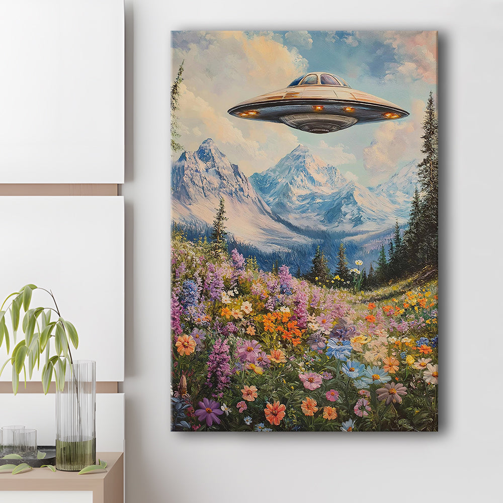 I Want To Believe Vintage, Ufo Print, Bedroom Print, Retro Sci Fi Art, Canvas Print, Canvas Decor