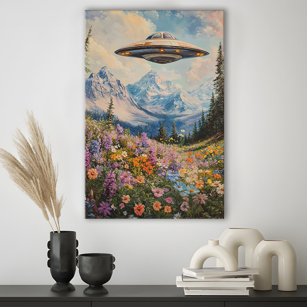 I Want To Believe Vintage, Ufo Print, Bedroom Print, Retro Sci Fi Art, Canvas Print, Canvas Decor