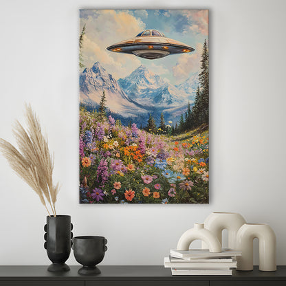 I Want To Believe Vintage, Ufo Print, Bedroom Print, Retro Sci Fi Art, Canvas Print, Canvas Decor