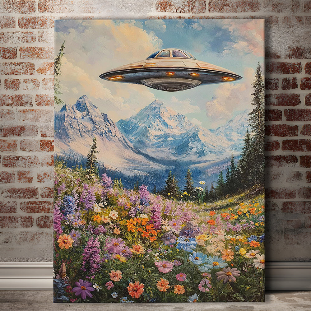 I Want To Believe Vintage, Ufo Print, Bedroom Print, Retro Sci Fi Art, Canvas Print, Canvas Decor