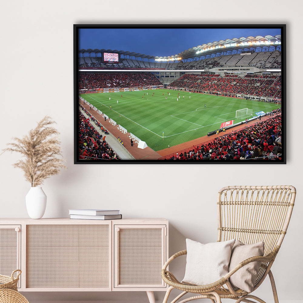 Ibaraki Kashima Stadium, Stadium Canvas, Sport Art, Framed Canvas Print Wall Art, Floating Frame