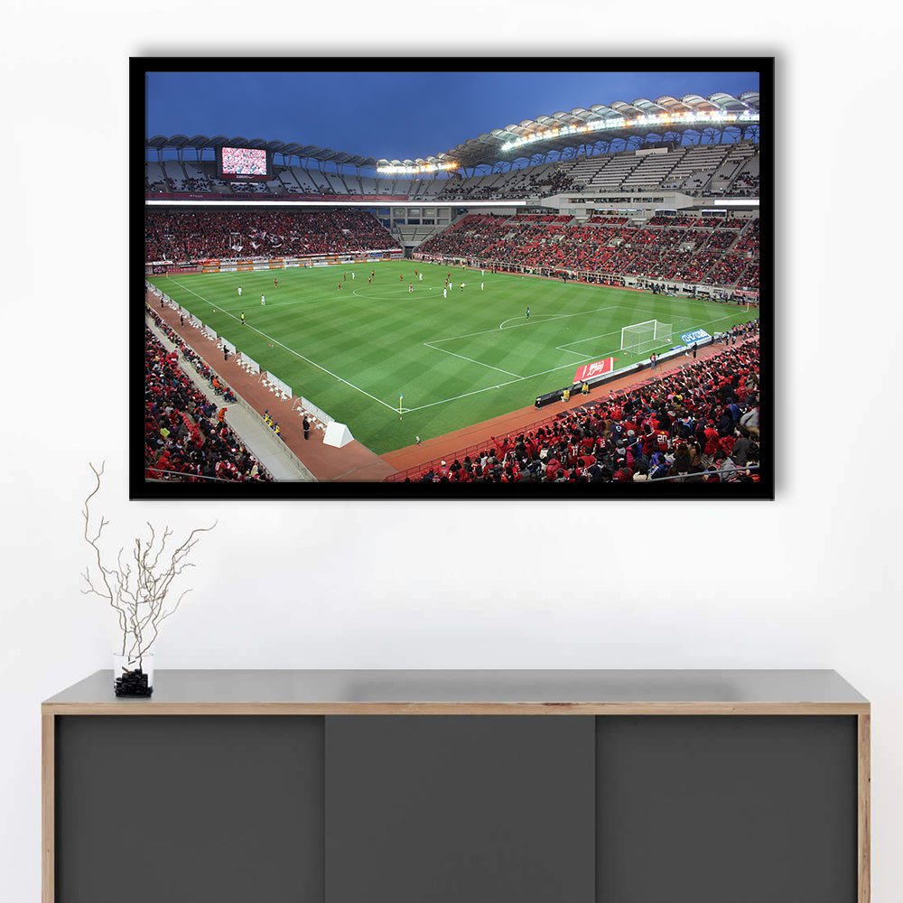 Ibaraki Kashima Stadium, Stadium Canvas, Sport Art, Gift for him, Framed Art Print Wall Decor, Picture Framed