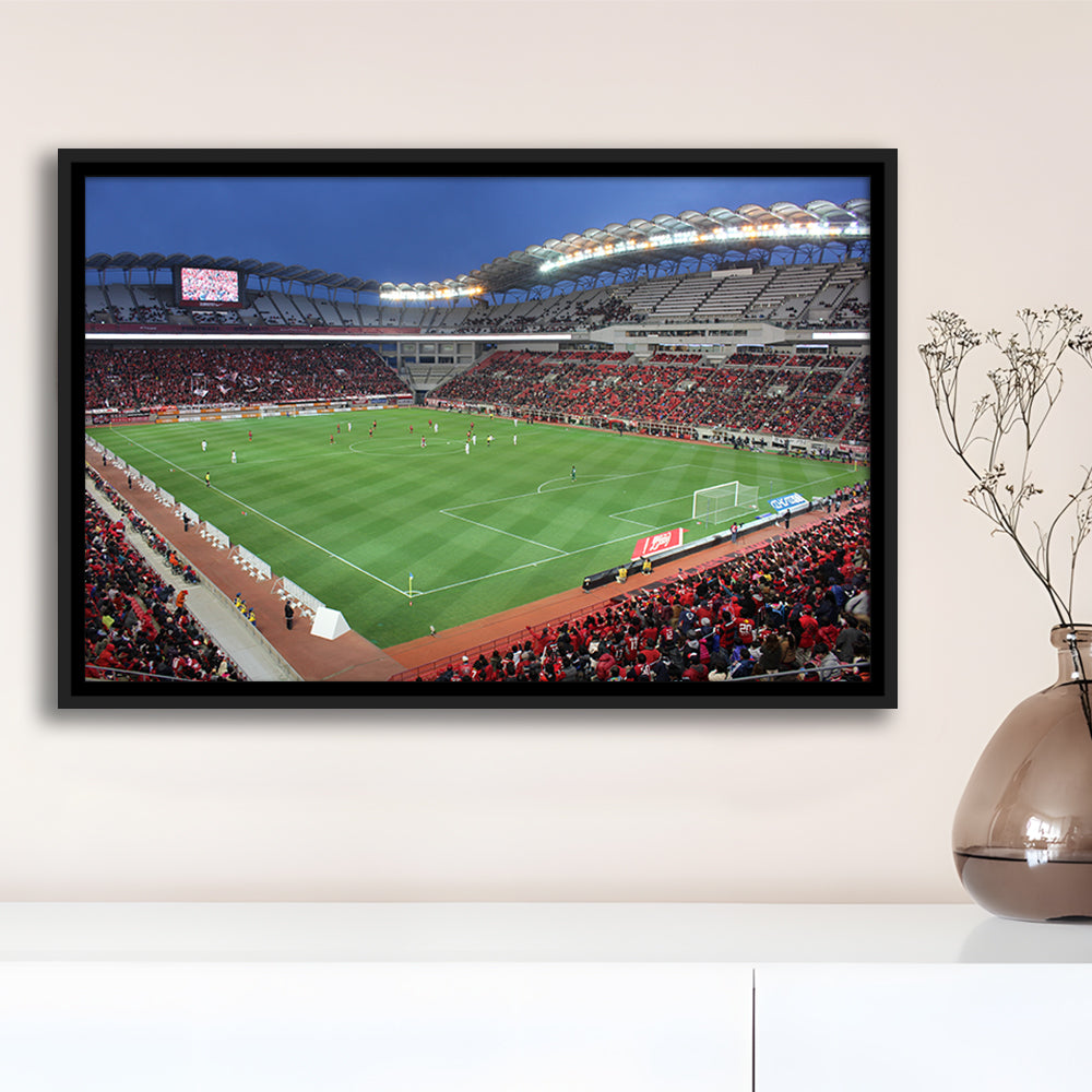 Ibaraki Kashima Stadium, Stadium Canvas, Sport Art, Framed Canvas Print Wall Art, Floating Frame