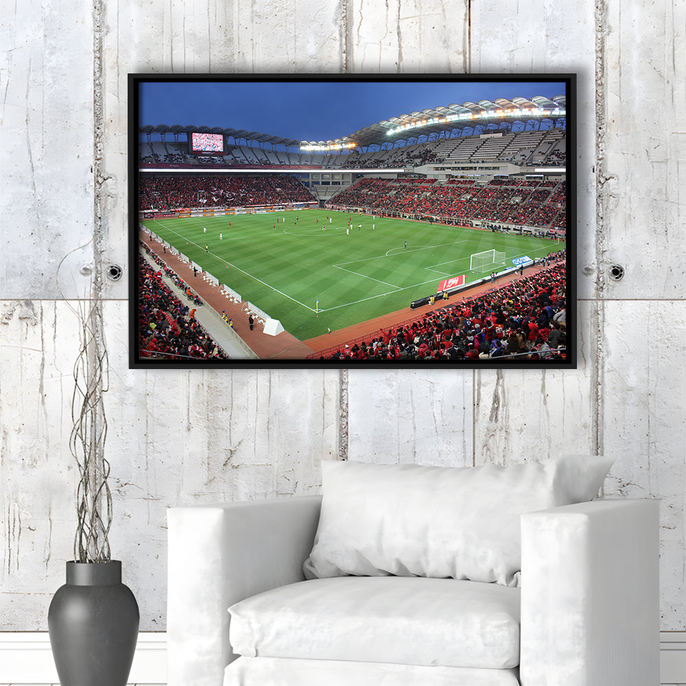 Ibaraki Kashima Stadium, Stadium Canvas, Sport Art, Framed Canvas Print Wall Art, Floating Frame