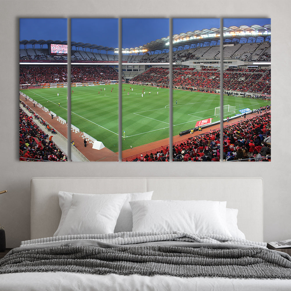 Ibaraki Kashima Stadium, Stadium Canvas, Sport Art, 5 Panel B, Extra Large Canvas, Canvas Print Wall Art