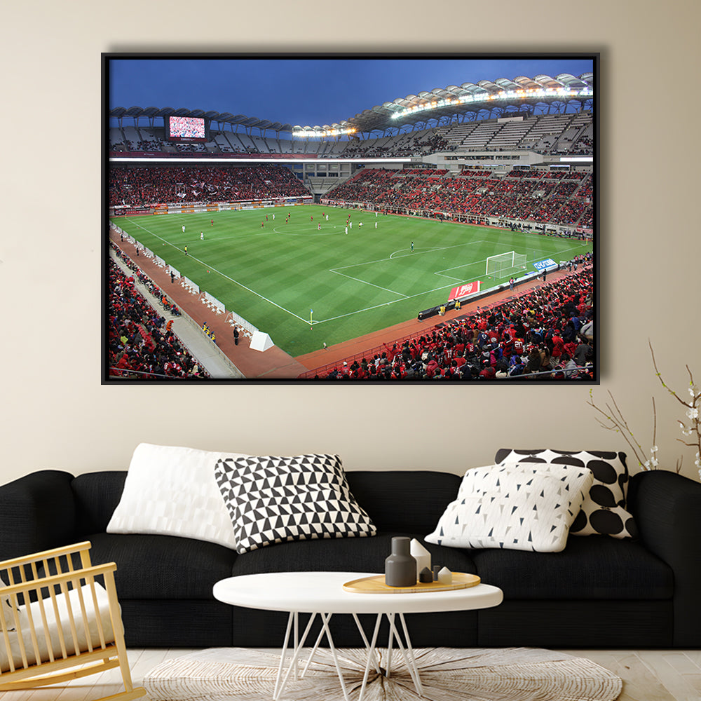 Ibaraki Kashima Stadium, Stadium Canvas, Sport Art, Framed Canvas Print Wall Art, Floating Frame