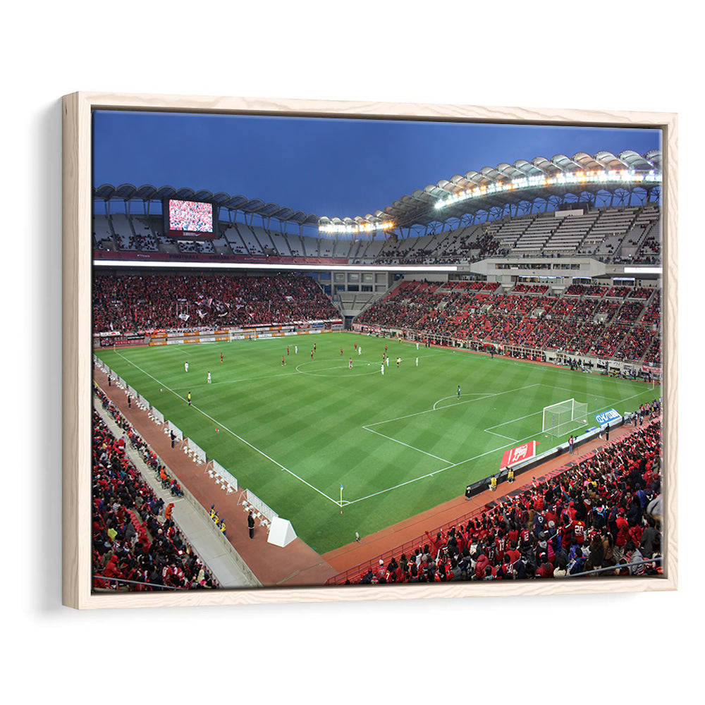 Ibaraki Kashima Stadium, Stadium Canvas, Sport Art, Framed Canvas Print Wall Art, Floating Frame