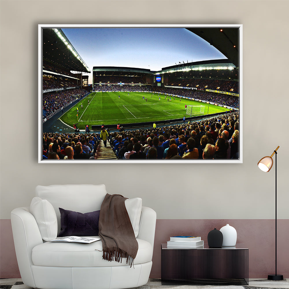 Ibrox Football Stadium, Stadium Canvas, Sport Art, Framed Canvas Print Wall Art, Floating Frame
