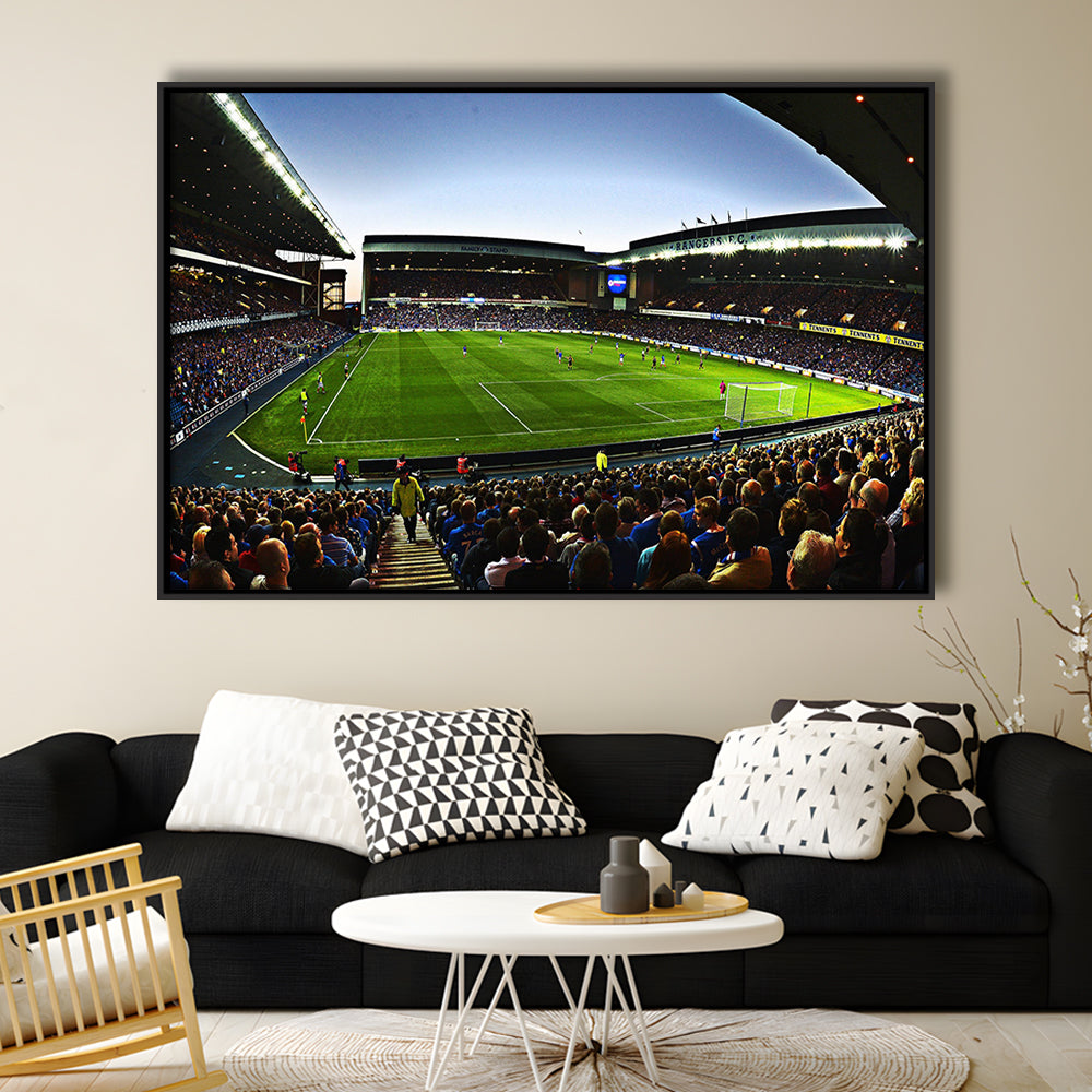 Ibrox Football Stadium, Stadium Canvas, Sport Art, Framed Canvas Print Wall Art, Floating Frame