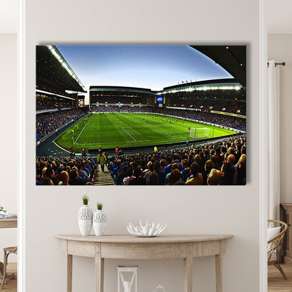 Ibrox Football Stadium, Stadium Canvas, Sport Art, Gift for him, Man Cave Decor, Art Print, Canvas Print Wall Art
