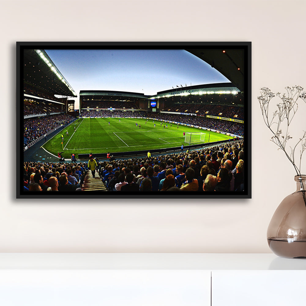 Ibrox Football Stadium, Stadium Canvas, Sport Art, Framed Canvas Print Wall Art, Floating Frame