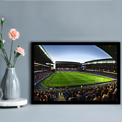 Ibrox Football Stadium, Stadium Canvas, Sport Art, Gift for him, Framed Art Print Wall Decor, Picture Framed