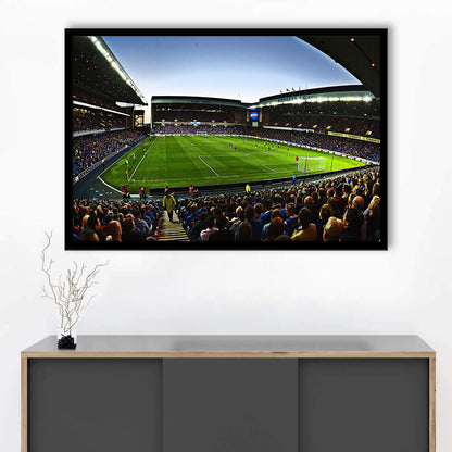 Ibrox Football Stadium, Stadium Canvas, Sport Art, Gift for him, Framed Art Print Wall Decor, Picture Framed